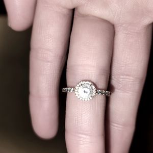Rose Gold Round Halo Ring